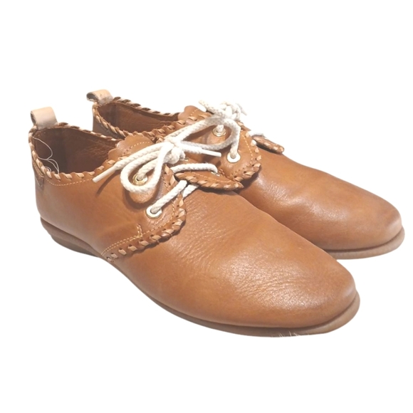 Pikolinos Tan Leather Oxfords Women's Leather Lace Up Flats Size 6 - Picture 10 of 10
